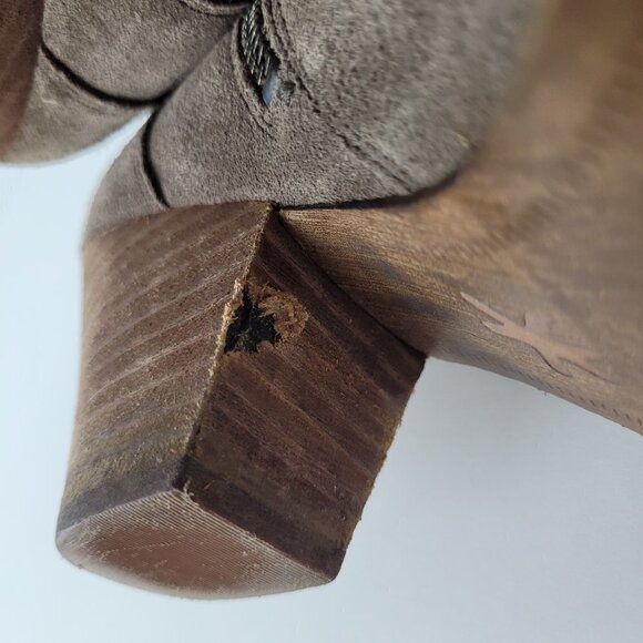 Splendid Taupe Gray Suede Buckle Strap Ankle Heeled Boot C205/3078 - Picture 9 of 12